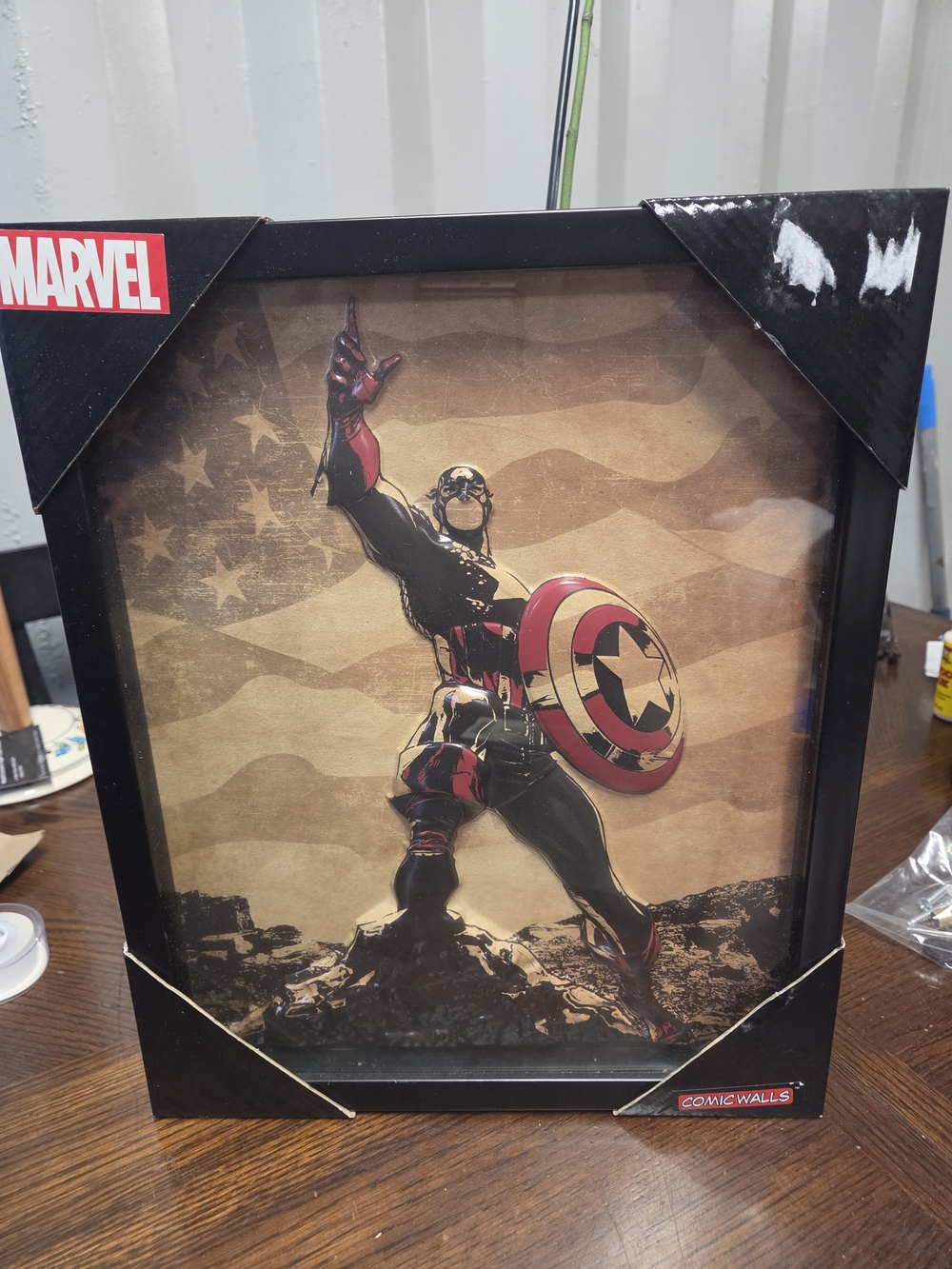 Marvel Captain America Wall Art in Red, Black & Gold